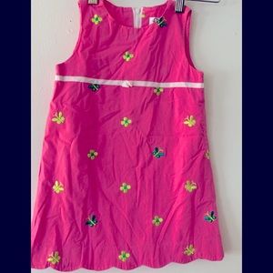 Lilly Pulitzer 4t pink embroidered shift dress.